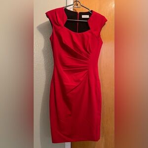 Calvin Klein Collection Red Asymmetrical Dress